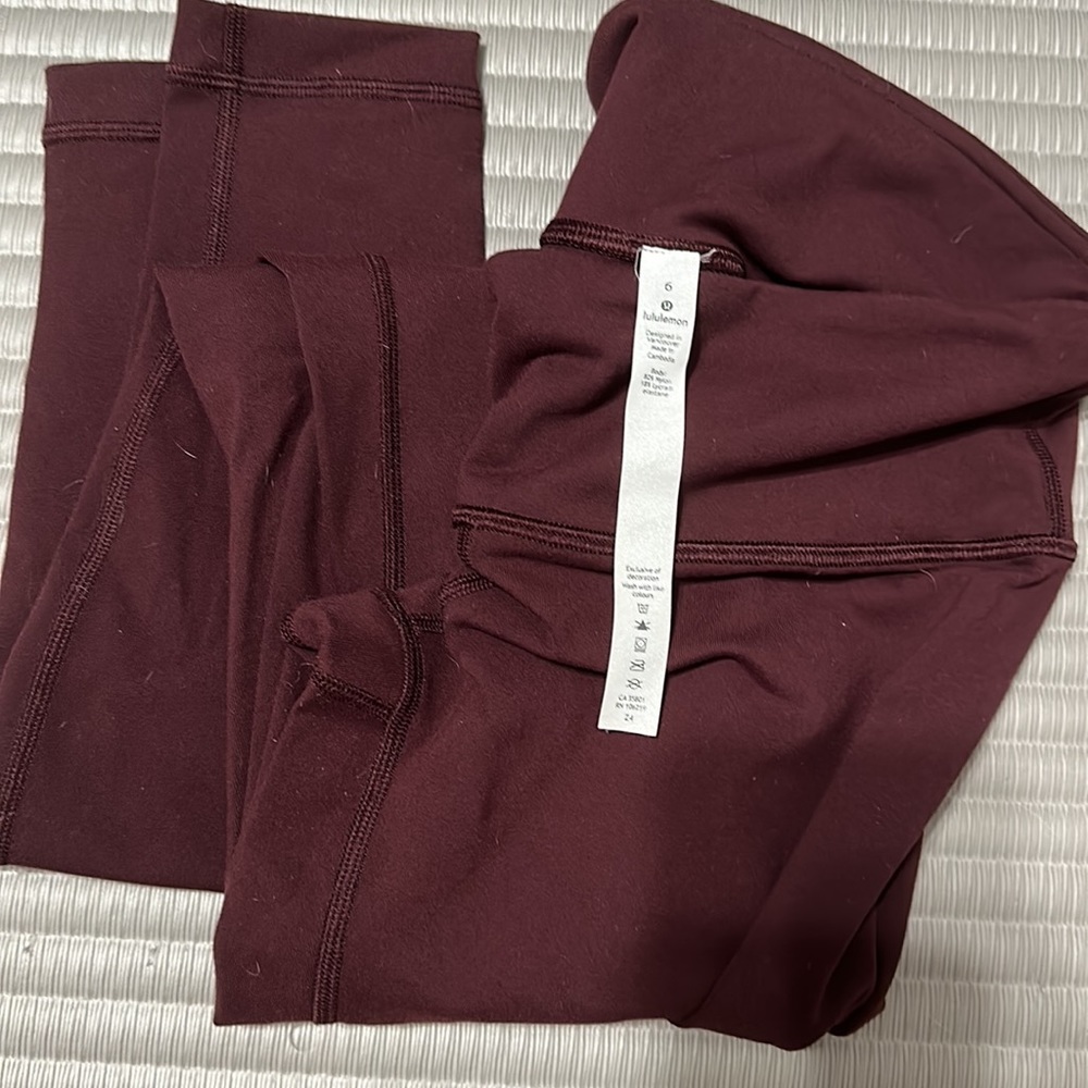 Maroon lululemon leggings SIZE 6